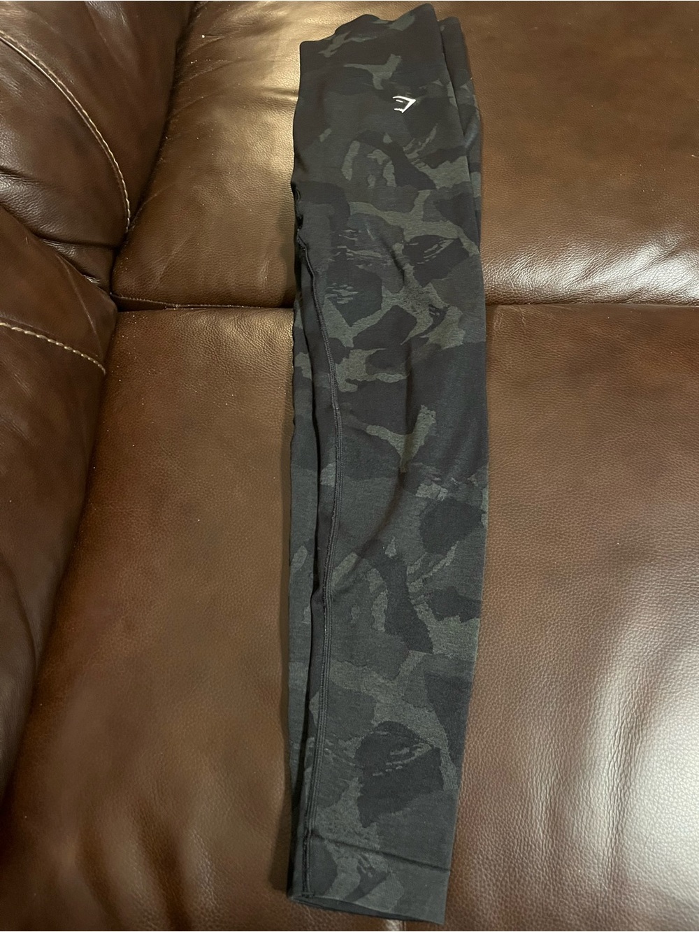 Gymshark Black and Gray Camouflage Leggings Size Small Excellent Condition
